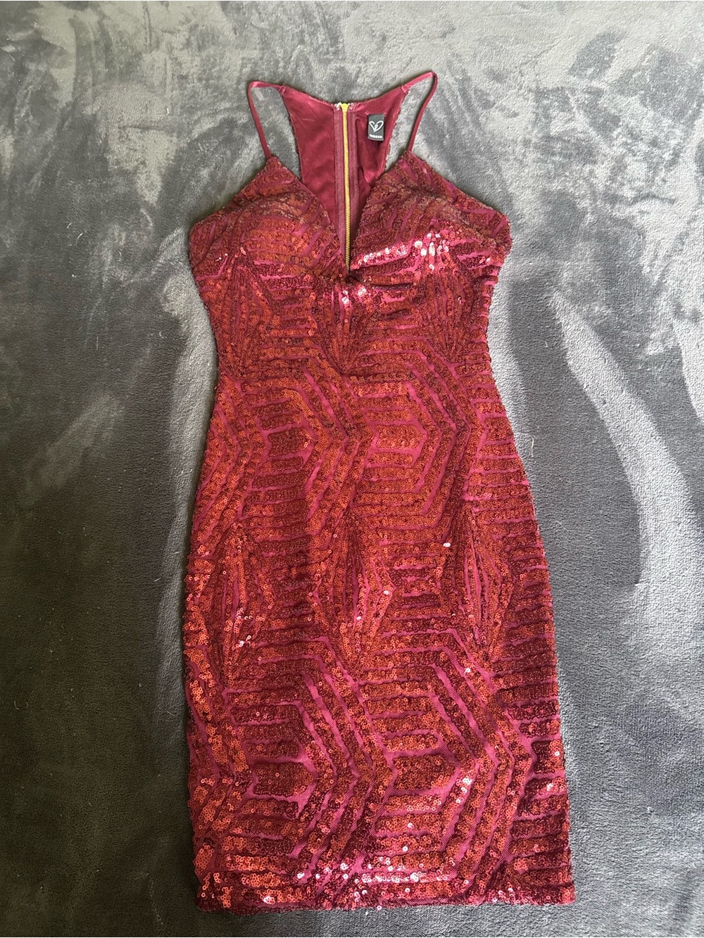 Windsor Burgundy Sequin Mini Dress